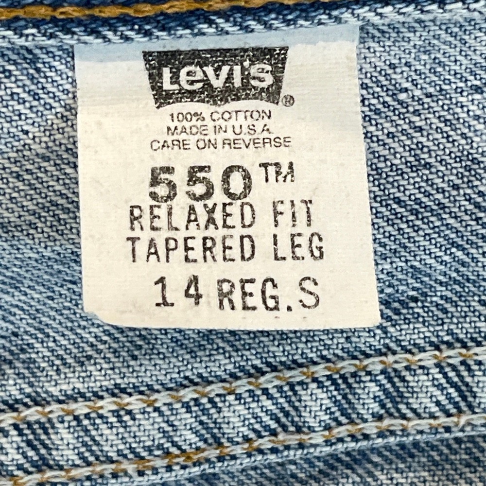 Levi's 550 VTG USA Relaxed Tapered Jeans Womens 14S Short Light Wash High Rise - Picture 11 of 14